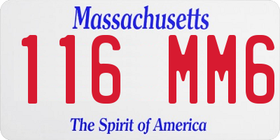 MA license plate 116MM6