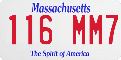 MA license plate 116MM7