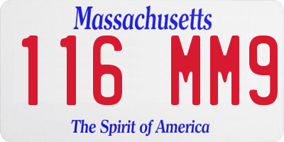 MA license plate 116MM9