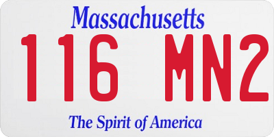 MA license plate 116MN2