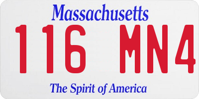 MA license plate 116MN4