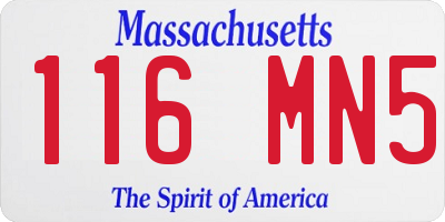 MA license plate 116MN5