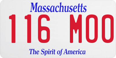 MA license plate 116MO0