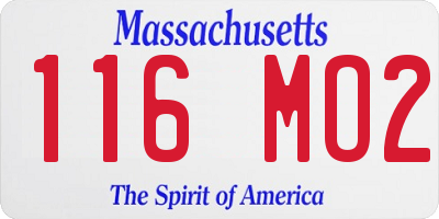 MA license plate 116MO2