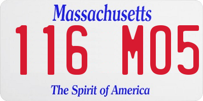 MA license plate 116MO5