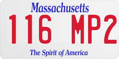 MA license plate 116MP2