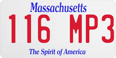 MA license plate 116MP3