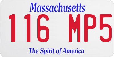 MA license plate 116MP5