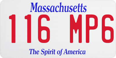 MA license plate 116MP6