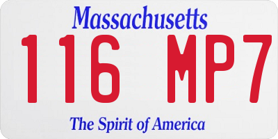 MA license plate 116MP7