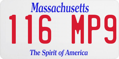 MA license plate 116MP9