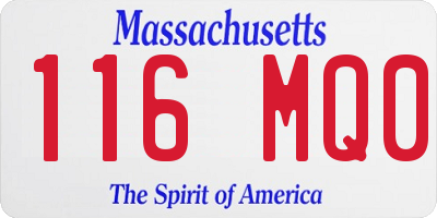 MA license plate 116MQ0