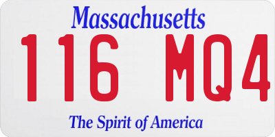 MA license plate 116MQ4