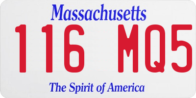 MA license plate 116MQ5