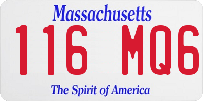 MA license plate 116MQ6