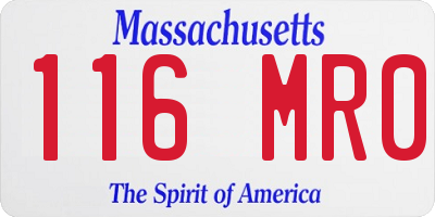 MA license plate 116MR0