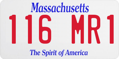 MA license plate 116MR1