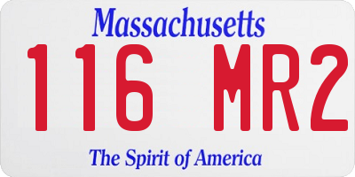MA license plate 116MR2