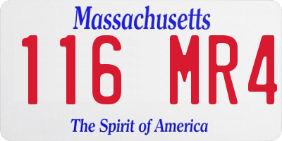 MA license plate 116MR4
