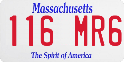 MA license plate 116MR6