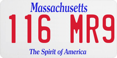 MA license plate 116MR9