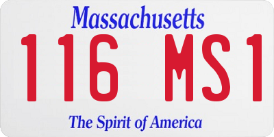MA license plate 116MS1