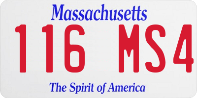 MA license plate 116MS4