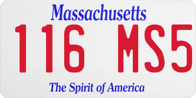 MA license plate 116MS5