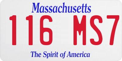 MA license plate 116MS7