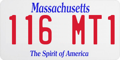 MA license plate 116MT1
