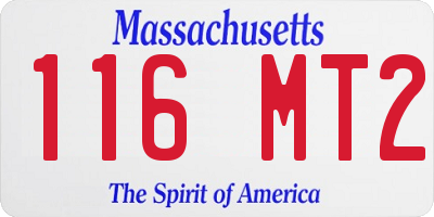 MA license plate 116MT2