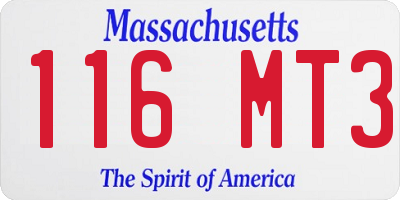 MA license plate 116MT3