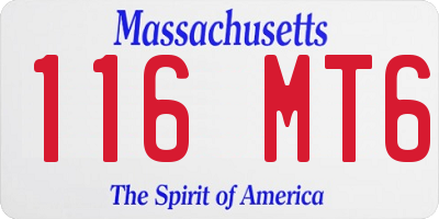 MA license plate 116MT6
