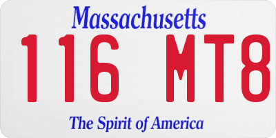 MA license plate 116MT8