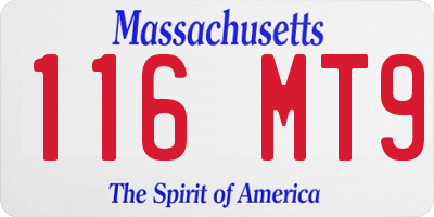 MA license plate 116MT9