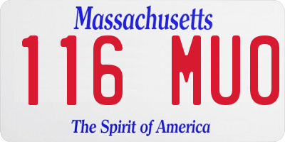 MA license plate 116MU0