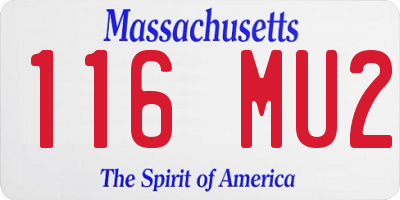 MA license plate 116MU2