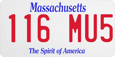 MA license plate 116MU5