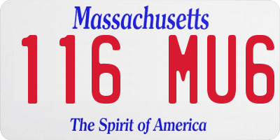 MA license plate 116MU6