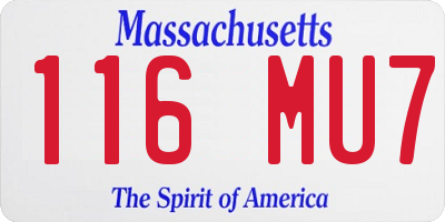 MA license plate 116MU7