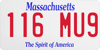 MA license plate 116MU9