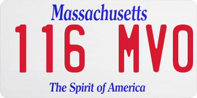 MA license plate 116MV0