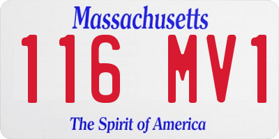 MA license plate 116MV1