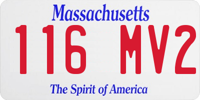 MA license plate 116MV2