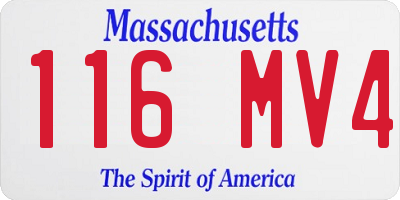 MA license plate 116MV4