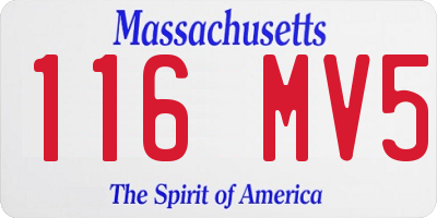 MA license plate 116MV5
