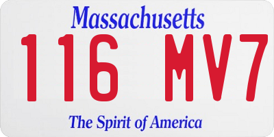 MA license plate 116MV7