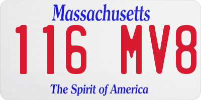 MA license plate 116MV8