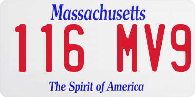 MA license plate 116MV9