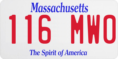 MA license plate 116MW0